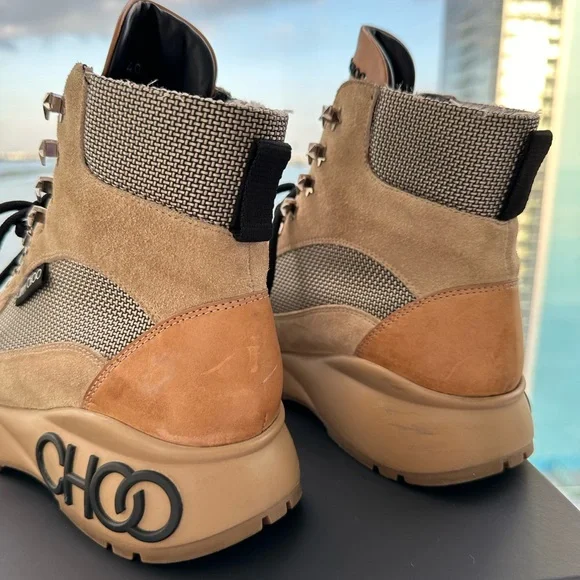 Jimmy Choo Beige and Black Star-Embellished Boots - Picture 4 of 13